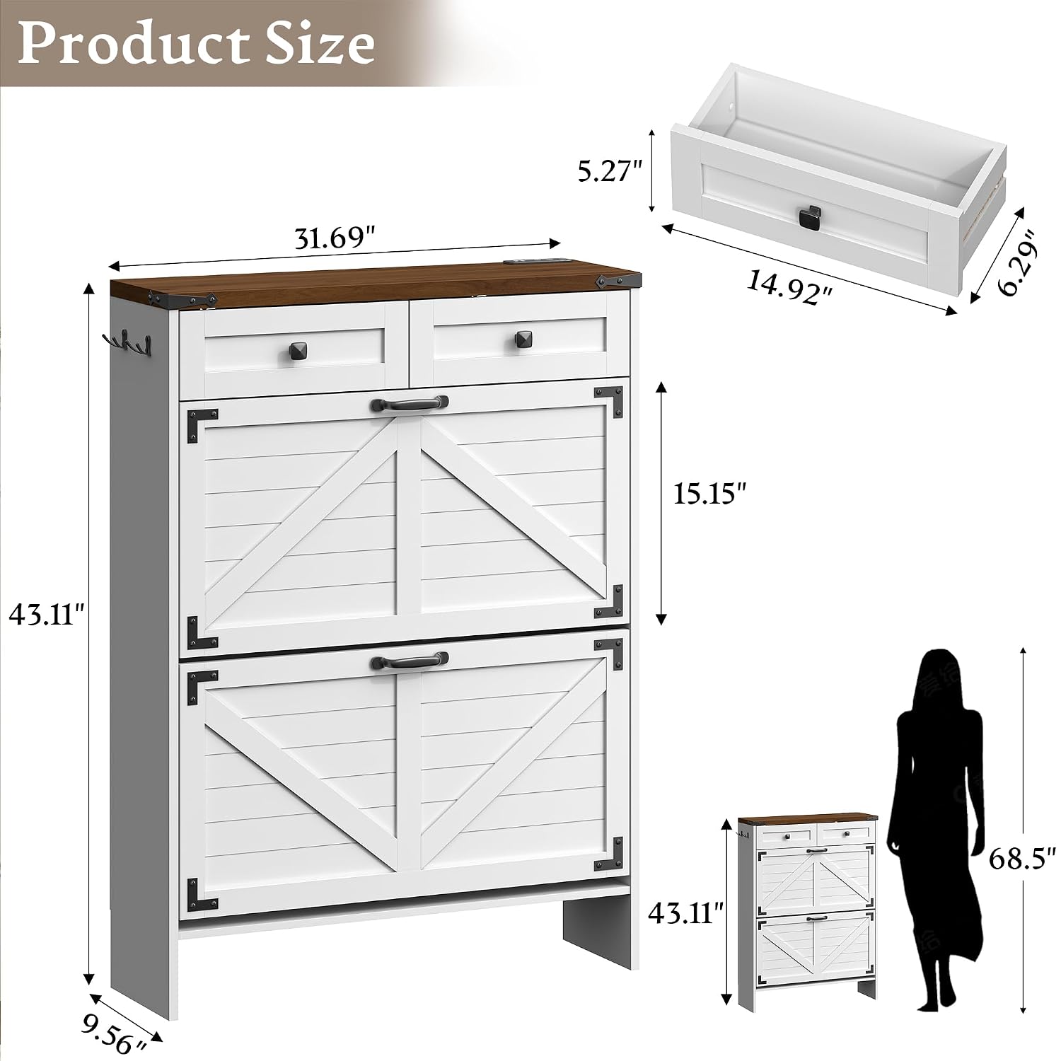 Shoe Rack Cabinet Narrow Entryway - Shoe Cabinet With Odor Control Deodorizer