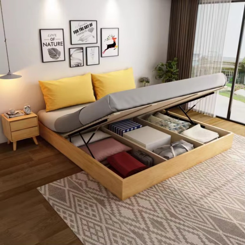 Gas Lift Storage Bed Hydraulic - Solid Modern Tatami Gas Lift Storage