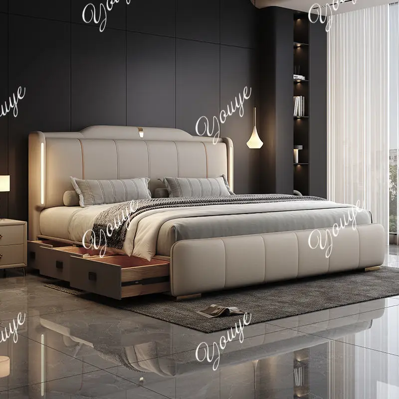 XM 180x200 Cm Double Bed Frame - King Size Bed Frame With Storage Drawers recension och pris