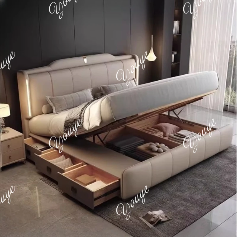 XM 180x200 Cm Double Bed Frame - King Size Bed Frame With Storage Drawers recension och pris