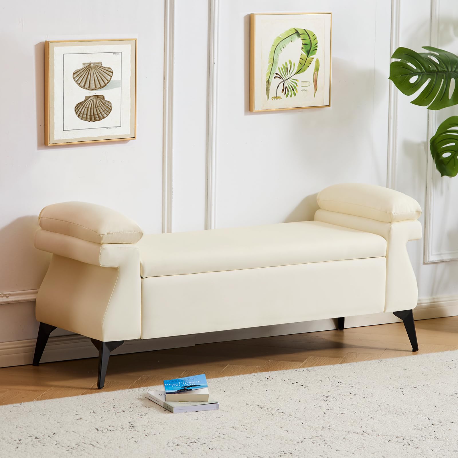 51”Leather Bench with Storage, - Bedroom Furniture recension och pris