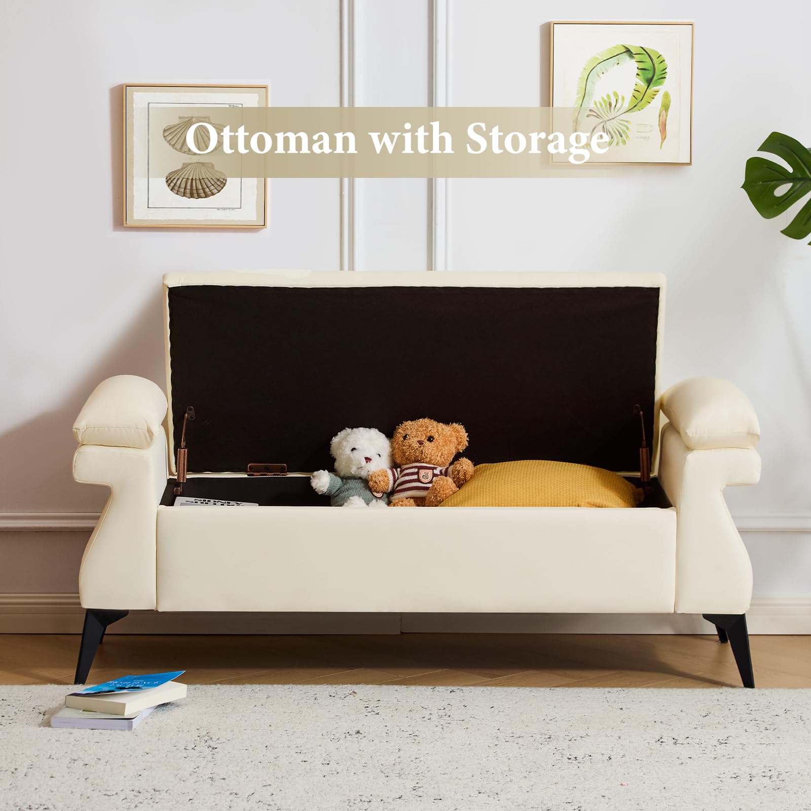 51”Leather Bench with Storage, - Bedroom Furniture recension och pris