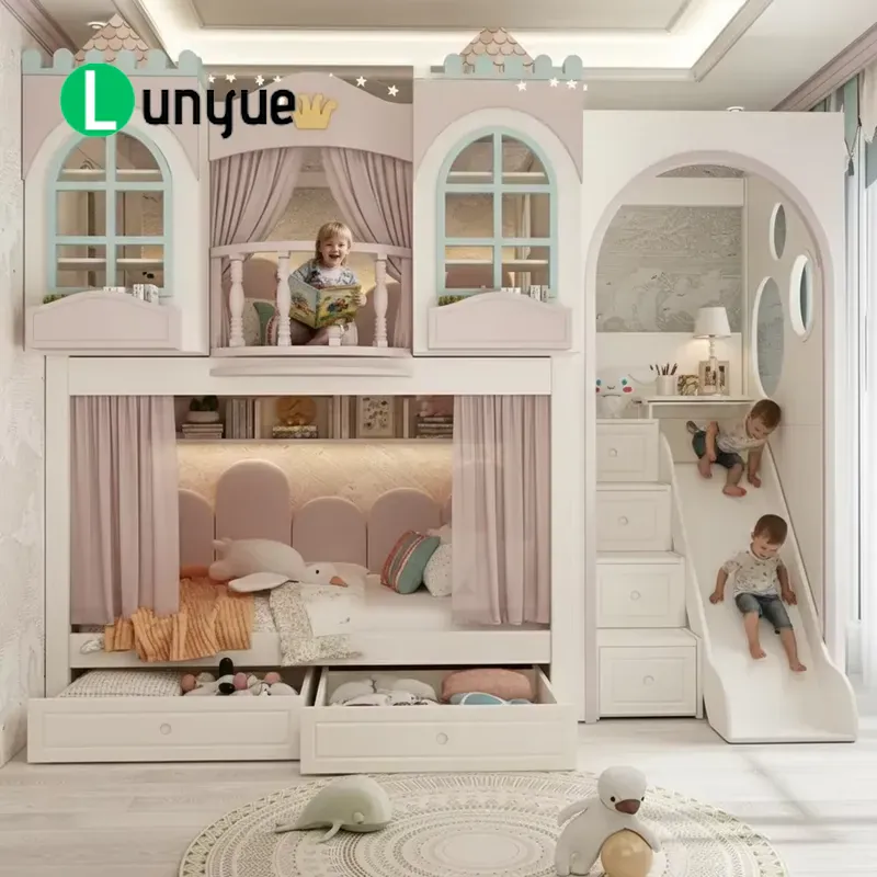 Custom Princess House Bunk Bed - Bunk Bed With Stairs And Slide recension och pris