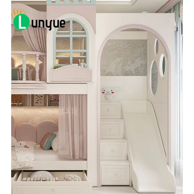 Custom Princess House Bunk Bed - Bunk Bed With Stairs And Slide recension och pris