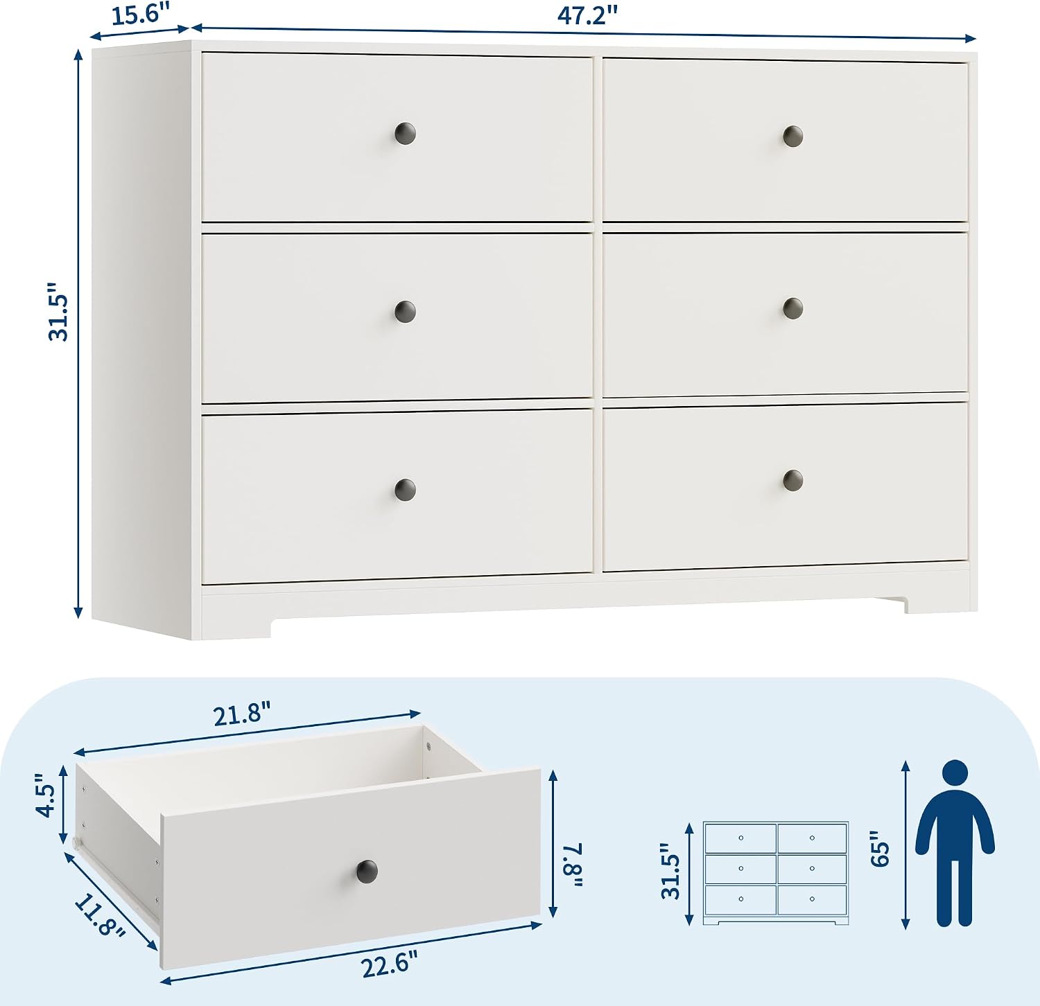 6 Drawer Dresser for Bedroom,  - Bedroom Furniture recension och pris