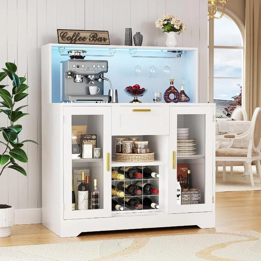 Coffee Bar Cabinet with RGB LE - Storage recension och pris