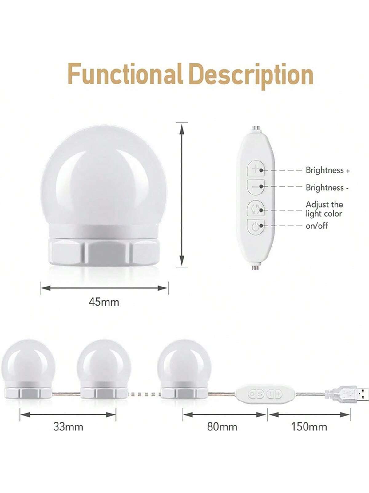New Detachable Bulbs Professio - Dressing Table Vanity With Lighted Mirror recension och pris